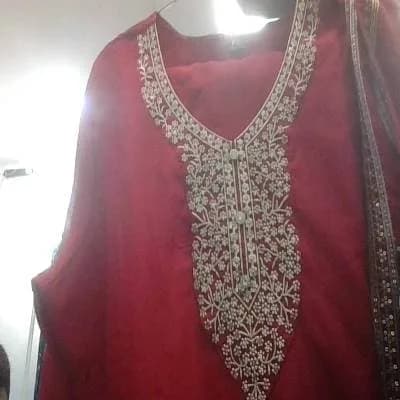 Red Grand Churidar - View 1